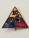 Vintage Army Dui Pin 10TH Armored Division Stick. Fixed Price $11.00.