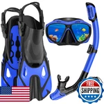 Snorkeling Gear For Adults Mask Fin Set Dry Top 3 1 Diving Kit Travel. Fixed Price $46.06.