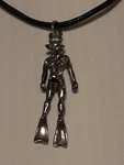 Scuba Diving Dive Pewter Pendant Charm / 26" Adjustable Necklace U.s.a.. Fixed Price $11.99.