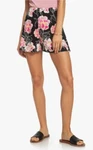 Roxy Women's Salton Lake Black Pink Flowers High Waisted Shorts Size Rayon Nwt. Fixed Price $12.48.