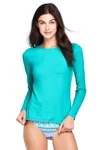 Lands End Women's Swim Tee Rash Guard Capri Aqua New. Fixed Price $29.99.