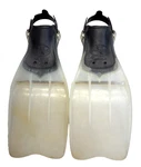 Dacor Turbo Flex Scuba Dive Swim Fins Frosted Clear Black Sz Large Adjustable. Fixed Price $39.99.