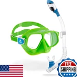 Cressi Rombo & Mini Dry Mask Snorkel Kits, Lime/azure/clear. Fixed Price $92.94.