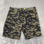 Quiksilver Shorts Mens 32 Amphibian Cargo Green Black Camo 4-WAY Stretch Hybrid. Fixed Price $24.88.