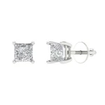 1.5CT Princess Lab Moissanite Classic Stud Earrings 14K White Gold Screw Back. Fixed Price $386.66.
