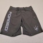 Forged Shorts Mens 34 Black Board Swim Trident Logo Beach Water Sports Athletic. Fixed Price $21.97.
