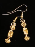 Candy Earrings Gold Plate Or Oms Chocolates Taffy Confections Bonbons Sweets. Fixed Price $13.00.