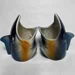 Fish String Holder Pencil Pair (2) Or Planter DW148 Vintage Ceramic. Fixed Price $10.00.