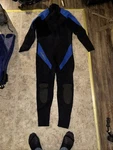Men Akona 1MM Wetsuit Full 2XL Black Blue Scuba Diving. Fixed Price $150.00.