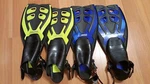 Two Pairs Of Oceanways S-m Fins Blue & Neon 3-8 Us Size. Fixed Price $55.00.
