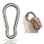 304 Steel Carabiner Clip, Spring Snap Hook For Outdoor Gear, Silver. Fixed Price $23.98.