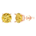 3.0 Ct Round Cut VVS1 Real Citrine Classic Stud Earrings 14K Pink Gold Push Back. Fixed Price $361.84.