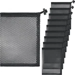 10 Pcs Mesh Drawstring Bags 6" X 8" With Cord Lock Closure, Black. Fixed Price $11.19.