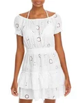 $108 Aqua Swim Ivory Eyelet Tiered Peasant Cover Up Dress Medium YJN1023. Fixed Price $21.99.