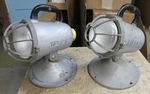 2 Vintage Circle Natale 150 Flood Lights Emergency Fire Industrial. Fixed Price $58.50.