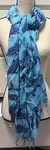 Beautiful Aqua Fish Scarf Fringed Island Planet Rayon. Fixed Price $24.99.