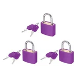 Patikil Padlock With Keys, (purple) (3 Pcs), Zinc Alloy Shackle Waterproof Ru.... Fixed Price $12.31.