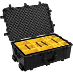 Pelican 1650 Watertight Wheeled Hard Case With Yellow Divider Set, Black. Fixed Price $534.95.