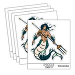 Merman Mermaid With Trident Laptop Water Bottle Sticker 5 Pack. Fixed Price $8.99.