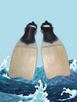 Dacor Turbo Flex Scuba Dive Swim Fins Frosted Clear Black Sz Medium Adjustable. Fixed Price $29.99.