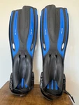 Oceanic Viper Scuba Diving Fins Open Heel Adjustable M/l Blue Black. Fixed Price $44.00.