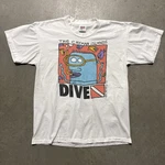 Vintage 90S Big Head Designs Cayman Islands Dive Shirt White Art Usa. Fixed Price $38.00.