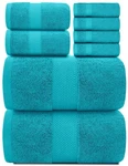 Luxury Aqua Towel Set - Spa Soft Cotton 2/BATH 2HAND 4/WASH 8 Piece. Fixed Price $39.99.