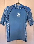 Subgear By Scubapro Rash Guard Short Sleeve UPF50 Spellout Blue Camo Diving Sz. Fixed Price $39.99.