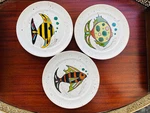 Vintage Antique? 3 Decorative Plates Fish With Air Bubbles Signed J. Love 1/8. Fixed Price $30.00.