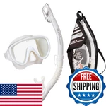 Tusa Sport Adult Serene Mask And Dry Snorkel Combo Reusable Travel Bag. Fixed Price $84.48.