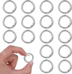 16 Pcs Stainless Steel Round Carabiner Keychain With Spring Clips. Fixed Price $13.99.