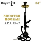 34 Shooter Hookah A.k.a. AK-47 Black & Gold Single-hose Shisha Set. Fixed Price $155.00.