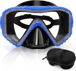 Diving Mask, Pano 3 Window Snorkel Anti-fog Scuba Goggles, Blue. Fixed Price $24.64.