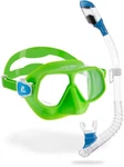Cressi Rombo & Mini Dry Mask Snorkel Kits, Lime/azure/clear. Fixed Price $98.77.