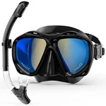 Melumilu Snorkeling Gear For Adults, Dry Set Blue Electroplated 180 .... Fixed Price $25.00.