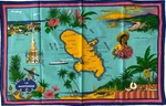 Martinique Dish Towel Souvenir Aqua Blue Island Map Fort De France. Fixed Price $12.99.