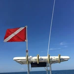 Spearfishing World Boat Rod Holder Flag Flyer With Dive. Fixed Price $59.95.