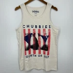 Chubbies Tank Top Men's Size White Cream Fourth Of July 4TH Usa Cotton New Nwt. Fixed Price $12.95.