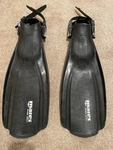 Mares Plana Avanti Open Heal Fins Size Small Din 7876 Black Scuba Diving. Fixed Price $22.50.