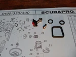 Scubapro Secondstage Parts For D350/D400. New Old Stock. Fixed Price $67.00.