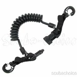Scuba Diving Shark Coil Lanyard With Snaps And Quick Release Buckles (black). Fixed Price $15.99.
