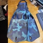 Scubapro Jet Dark Blue Camo Xlarge - Rubber Diving Fins Spring Straps. Fixed Price $245.70.