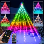 12FT 740LEDS Smart Outdoor Christmas Tree Lights With Sturdy Iron Pole, App C.... Fixed Price $167.98.