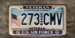 Vintage License Plate Veteran Military Air Force American Flag Sign Decor. Fixed Price $30.00.