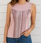 Escada Sport Women's Pink Graphic Print Tank Top Sz. Fixed Price $46.00.