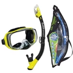 Tusa Snorkeling Set Black Flash Yellow Silicone Mask Dry Technology. Fixed Price $79.79.