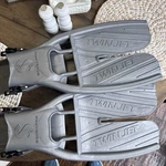 Scubapro Usa Medium Twin Jet Open Heel Swim Fins Gray Diving No Strap. Fixed Price $25.00.
