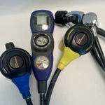Aqua Lung Calypso Scuba Regulator Set 2-GAUGE Console Depth Pressure Psi Octo. Fixed Price $49.00.