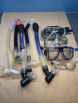Lot Scuba 3 Dive Masks + 5 Snorkels. Dilfino/idea/ccessi/ocean Master. Fixed Price $48.97.
