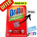 Brillo Heavy Duty Soap Pads 10 Count (pack Of 2) Steel Wool Scrubber Original Us. Fixed Price $18.97.
